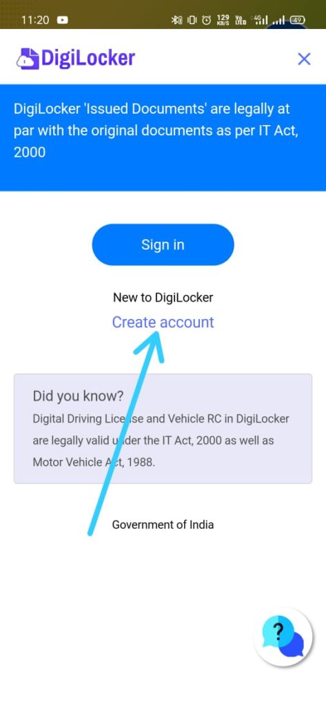 How to use DigiLocker in mobile