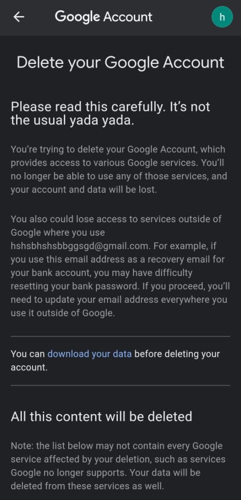 How to delete a Google Account permanently on mobile