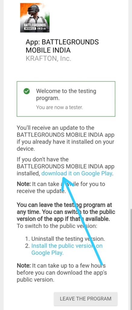 Become a beta tester for Battlegrounds Mobile India 