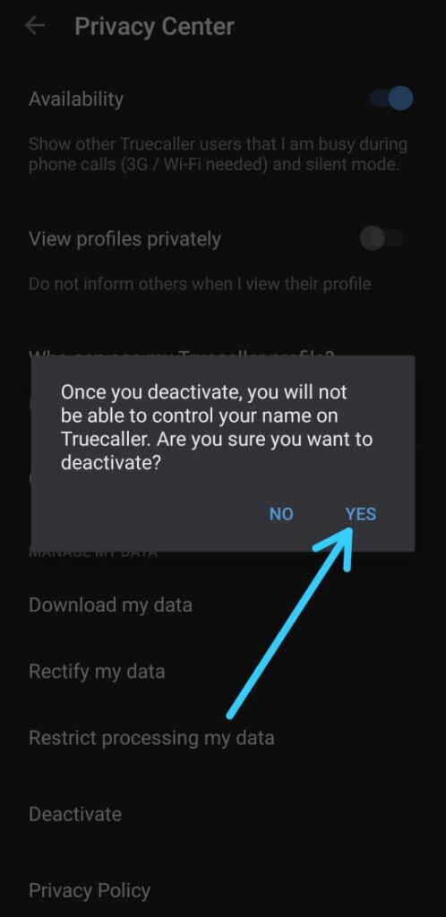How to Deactivate Truecaller Account