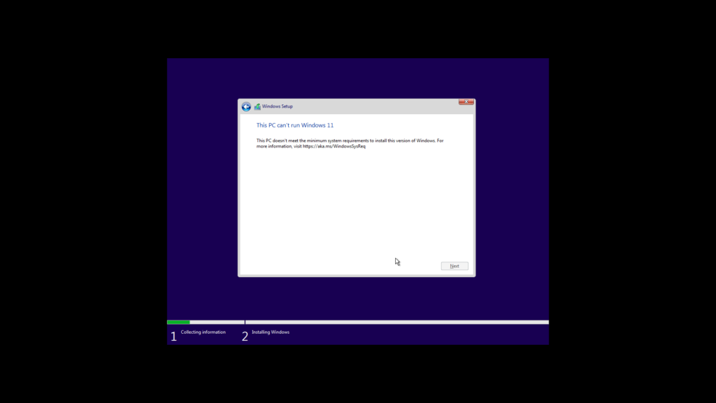 This PC can't run Windows 11 error on VirtualBox