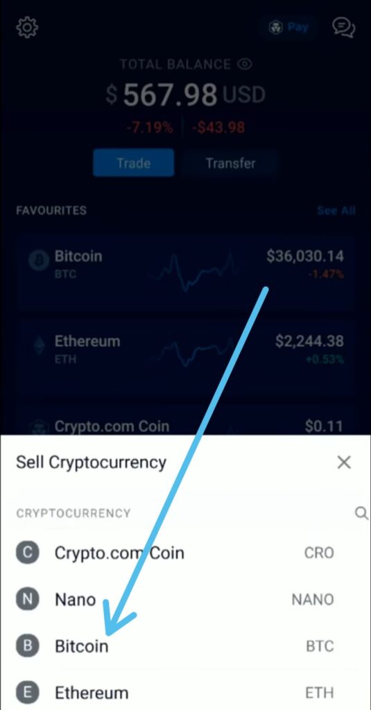 How to sell crypto for Fiat on Crypto.com