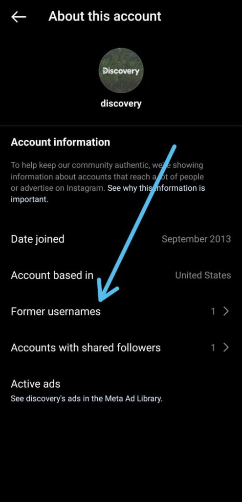 How to see someone's Former usernames on Instagram