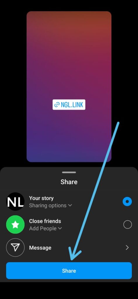 How to add NGL link to Instagram story