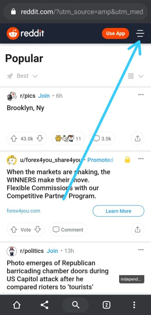 How to enable Reddit dark mode on the website