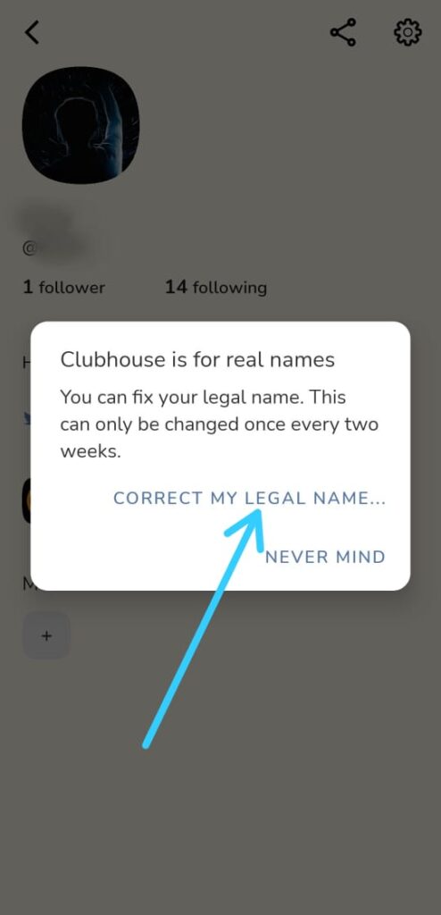 How to change Clubhouse username on Android