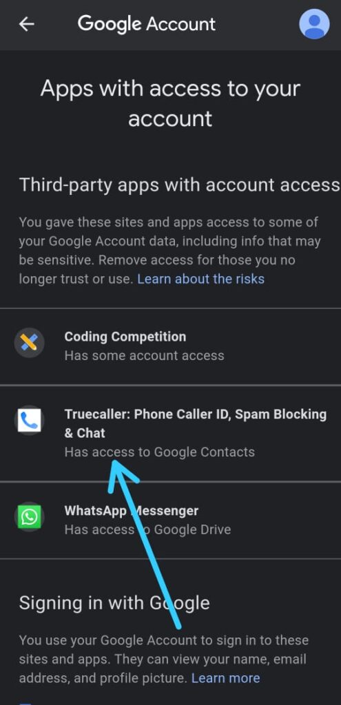 How to remove Truecaller from Google account