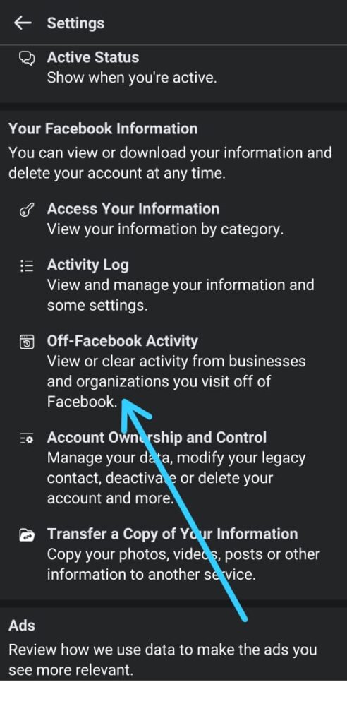 How to turn off your off-Facebook activity for all apps and websites