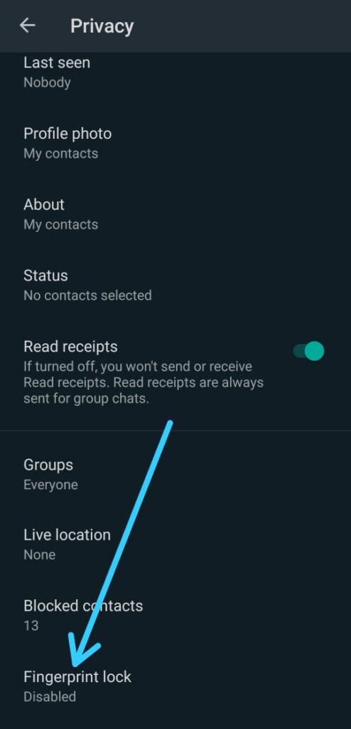 How to use WhatsApp Fingerprint lock on Android
