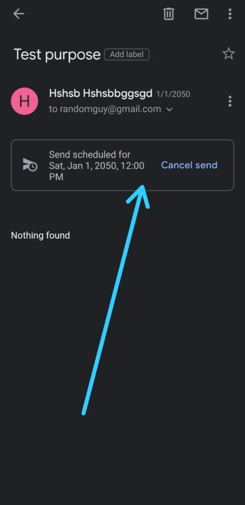 How to schedule an email in the Gmail app