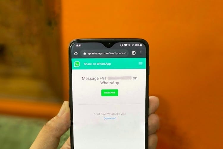 WhatsApp trick to Send Message to Unsaved Number Without Adding Contact