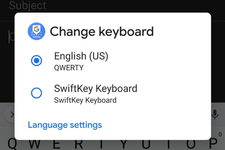 How to switch to Google Keyboard on android