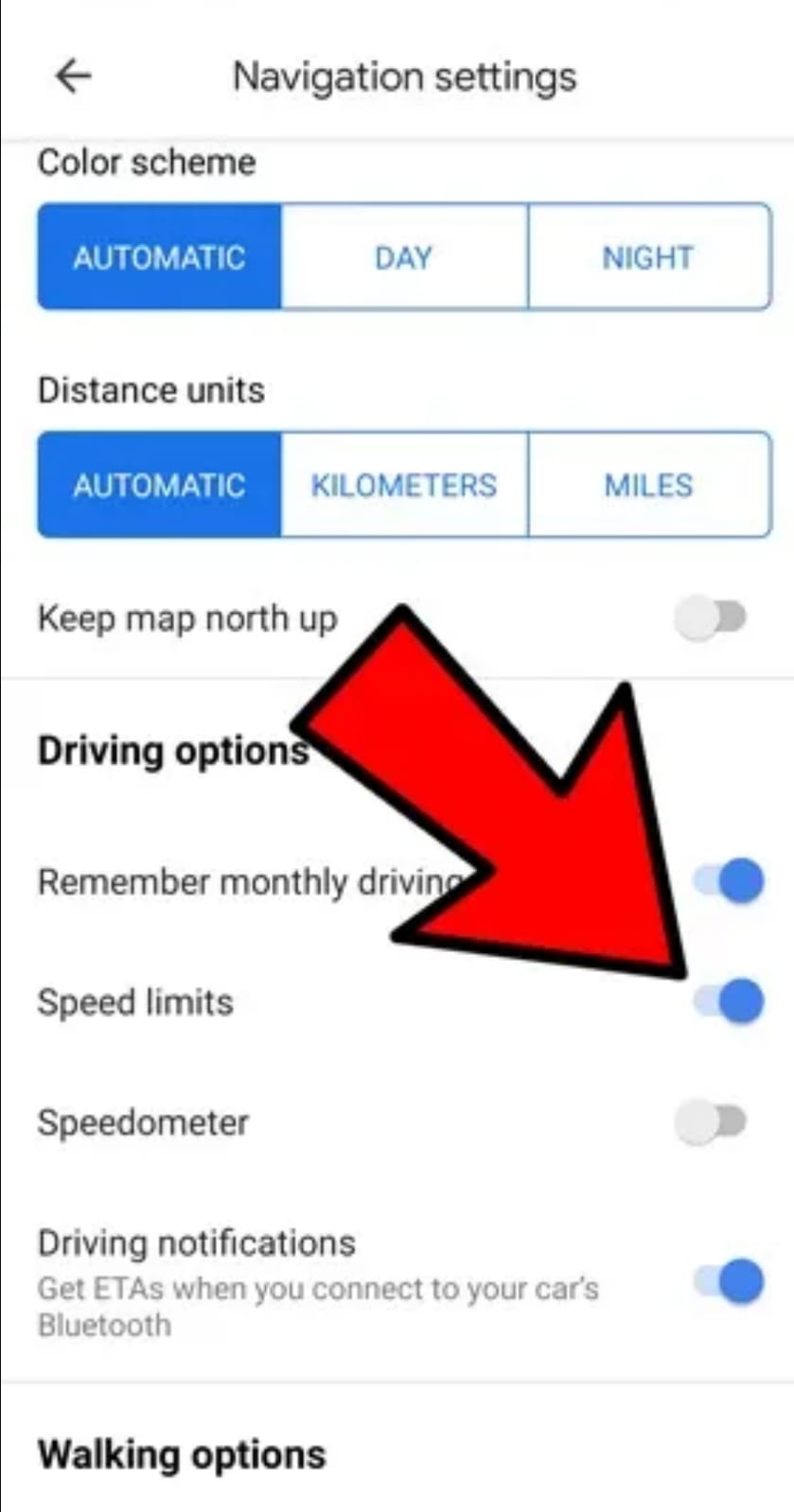 how to set car speed in google maps