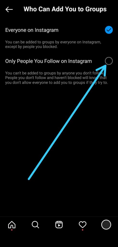 How to stop getting added to groups on Instagram