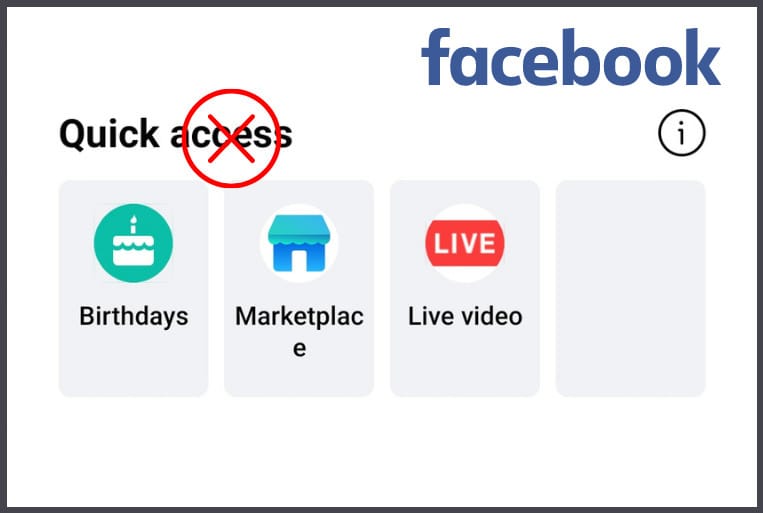 How to remove quick access on Facebook search