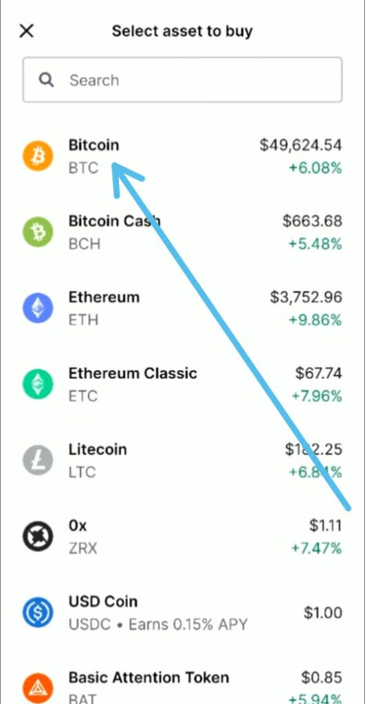 How to buy crypto on Coinbase app