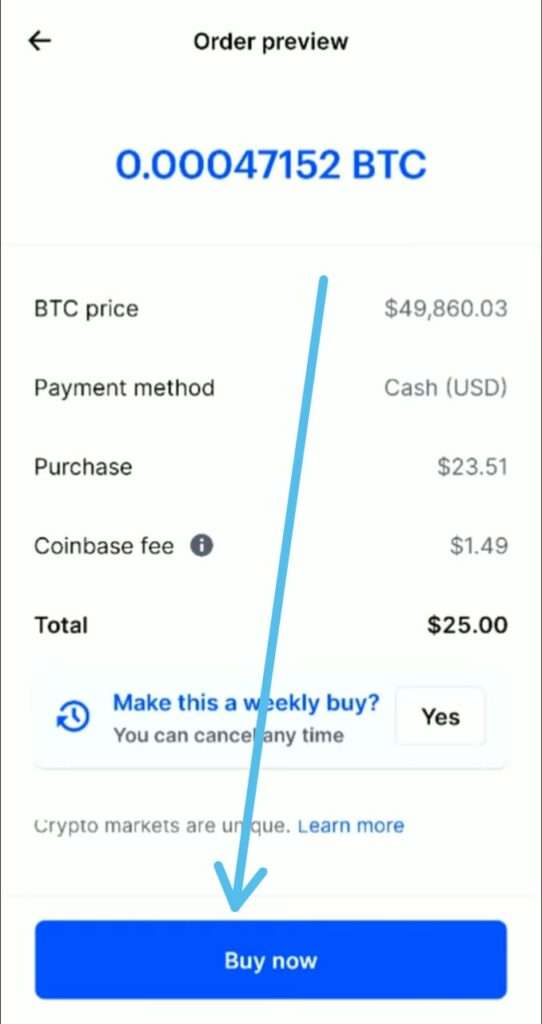 How to buy crypto on the Coinbase app