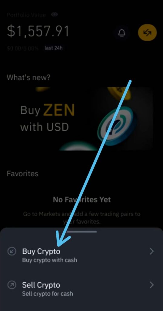 How to buy crypto on the Binance US app