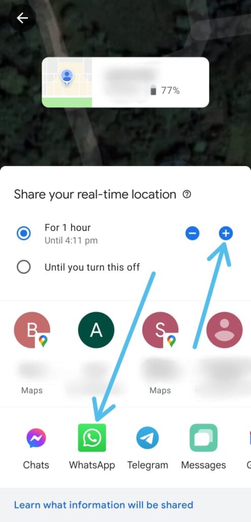 How to share Google map location on WhatsApp