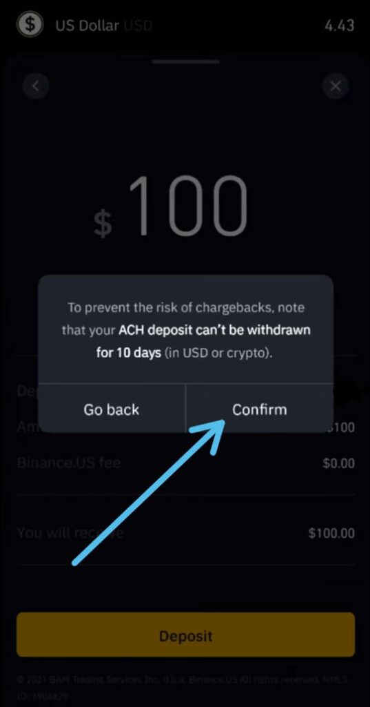 How to deposit money from your bank account to Binance.US