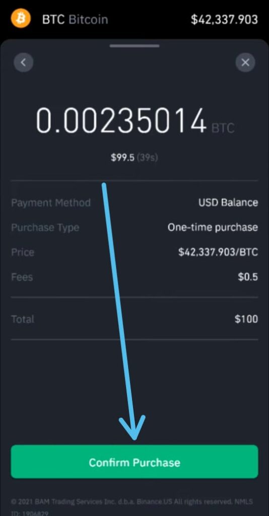 How to buy crypto on the Binance US app