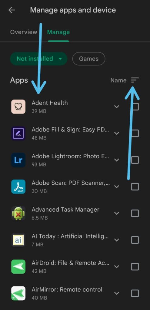 How to see deleted apps on Android