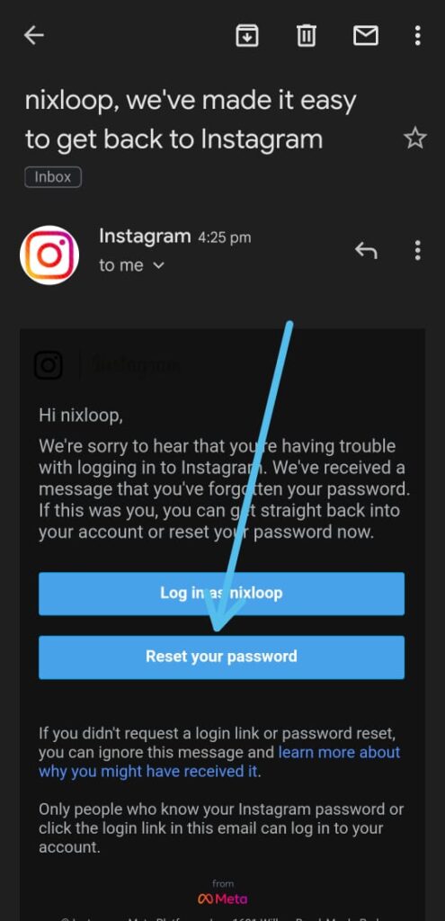 How to change Instagram password without old password