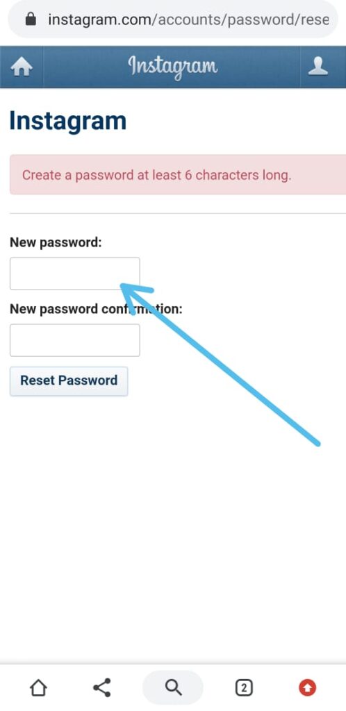 How to change Instagram password without old password