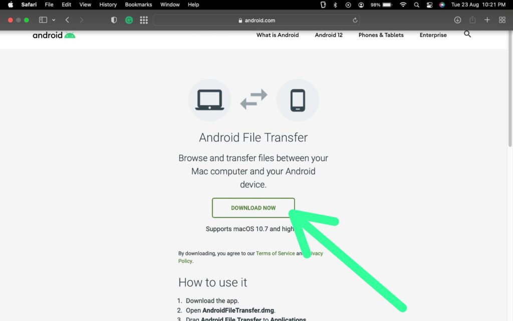 How to transfer files from mac to android phone using USB