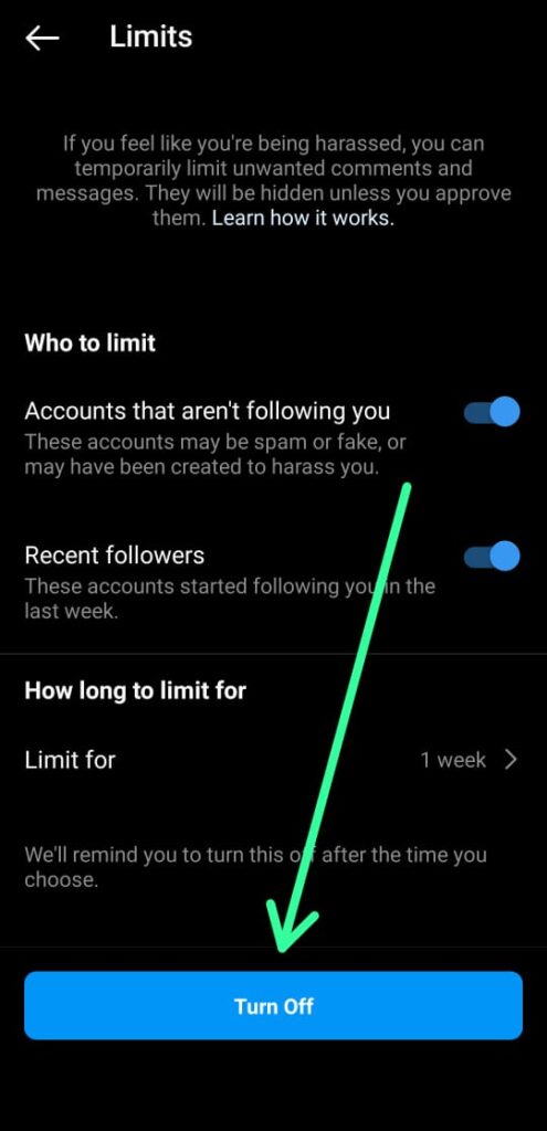 How to remove limit on Instagram