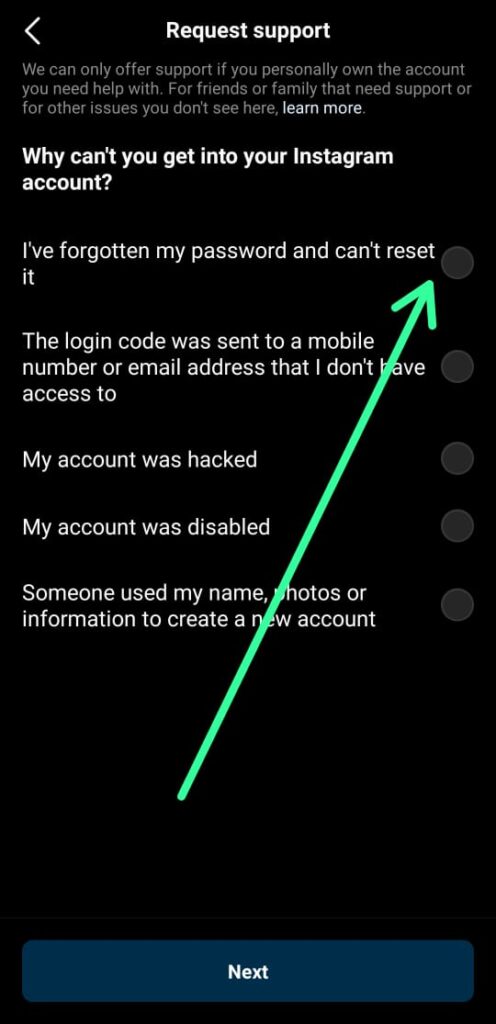 Instagram 6-digit code not received