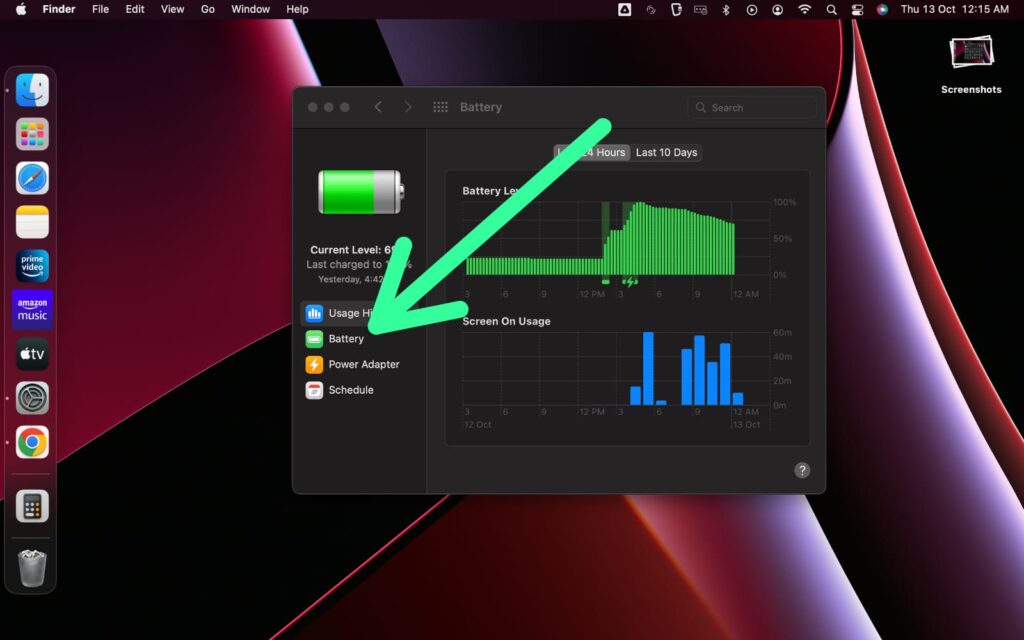 Show battery status in the menu bar not working on Mac