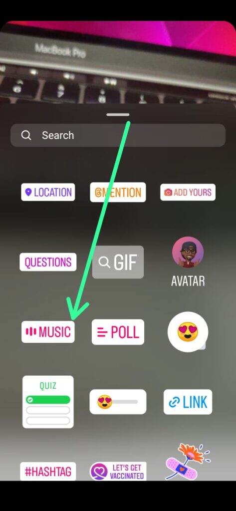 Steps to add music to Instagram story without sticker