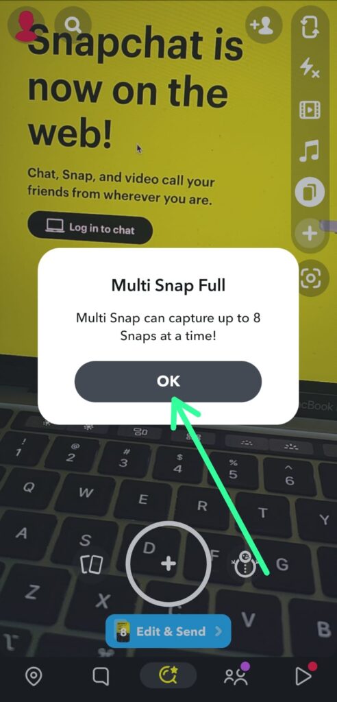 take multiple snaps at once on Snapchat