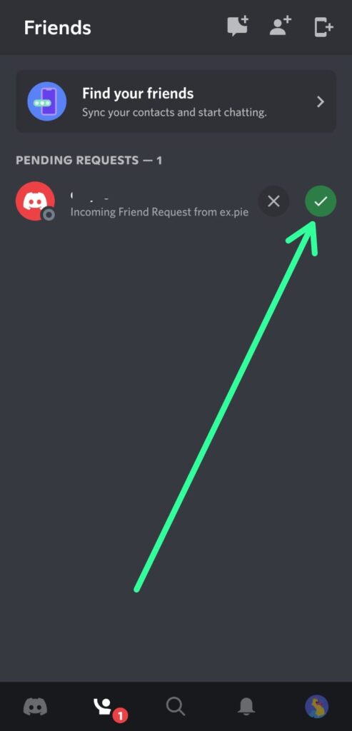 How to accept friend request on Discord Mobile