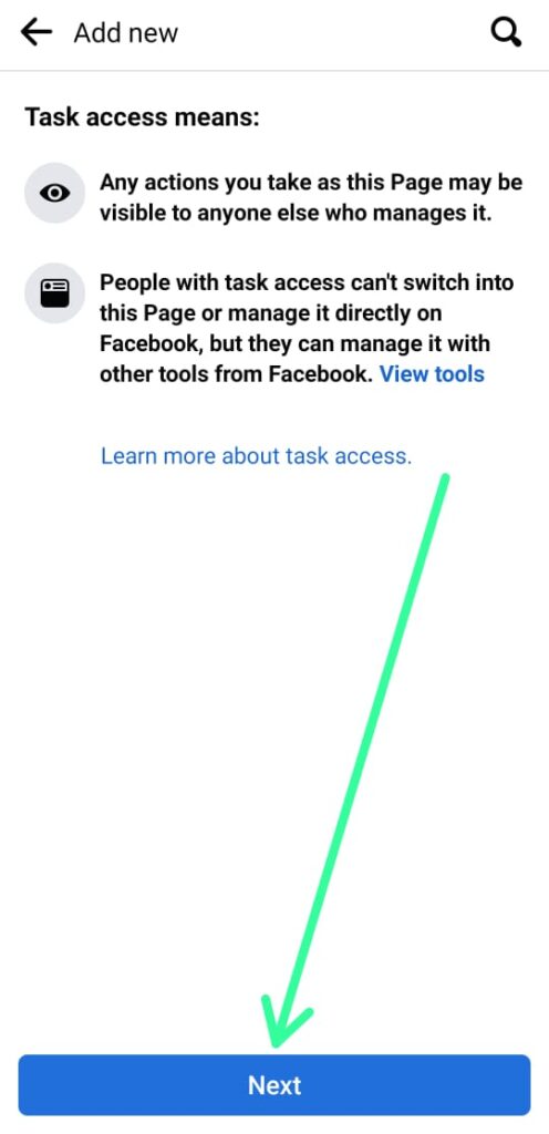 add admin on Facebook Page Mobile
