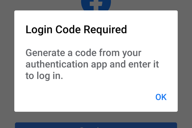 Login Code Required Facebook Problem