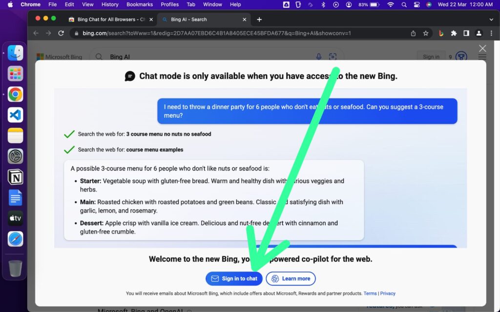 get Bing AI Chat in Google Chrome