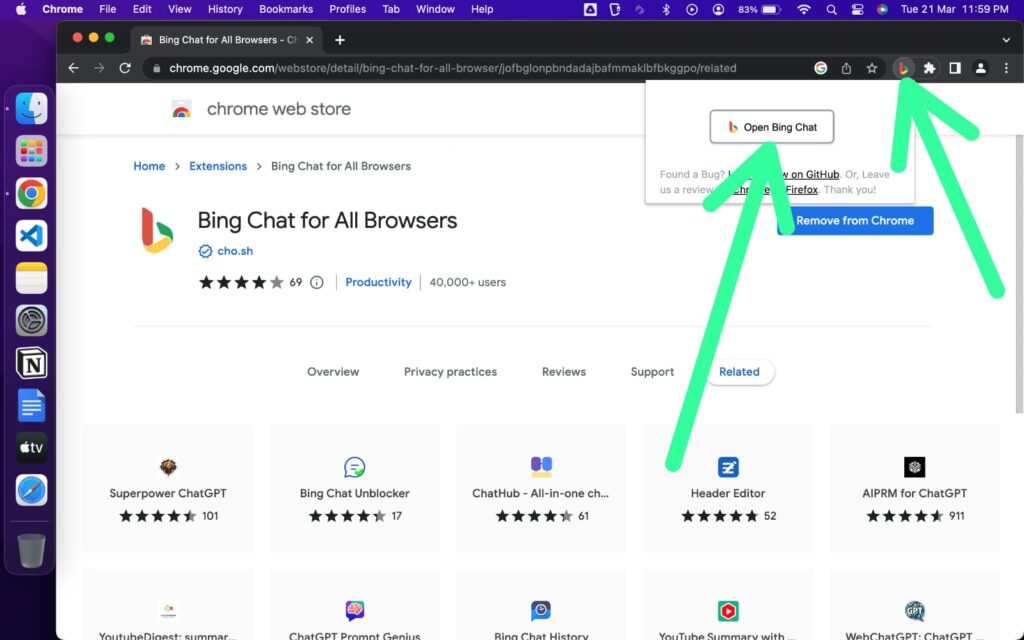 get Bing AI Chat in Google Chrome