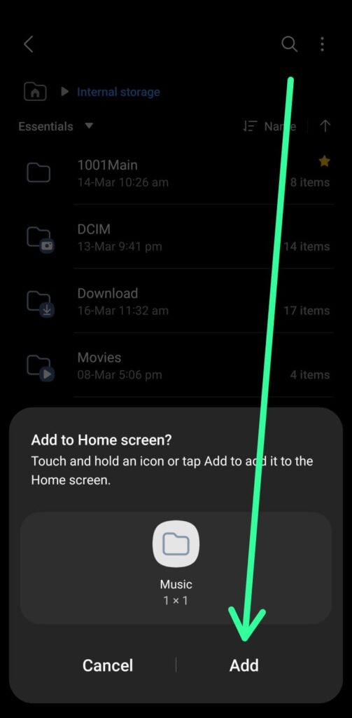 How to put your Samsung File/Folder on your Home screen
