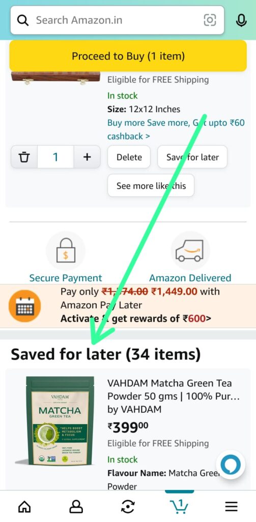 Amazon save for later disappeared