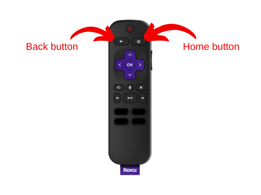 With fresh batteries in place, press and hold the Home and Back buttons simultaneously on your Roku remote.
