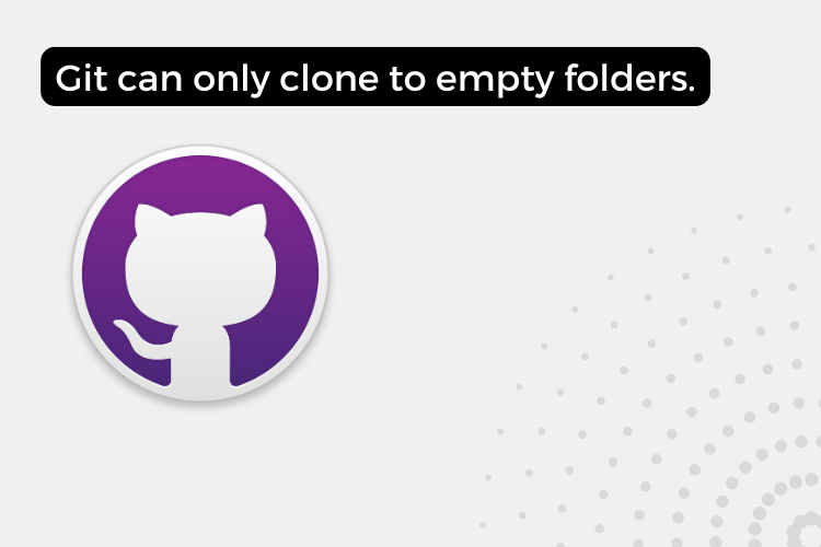 This folder contains files. Git can only clone to empty folders